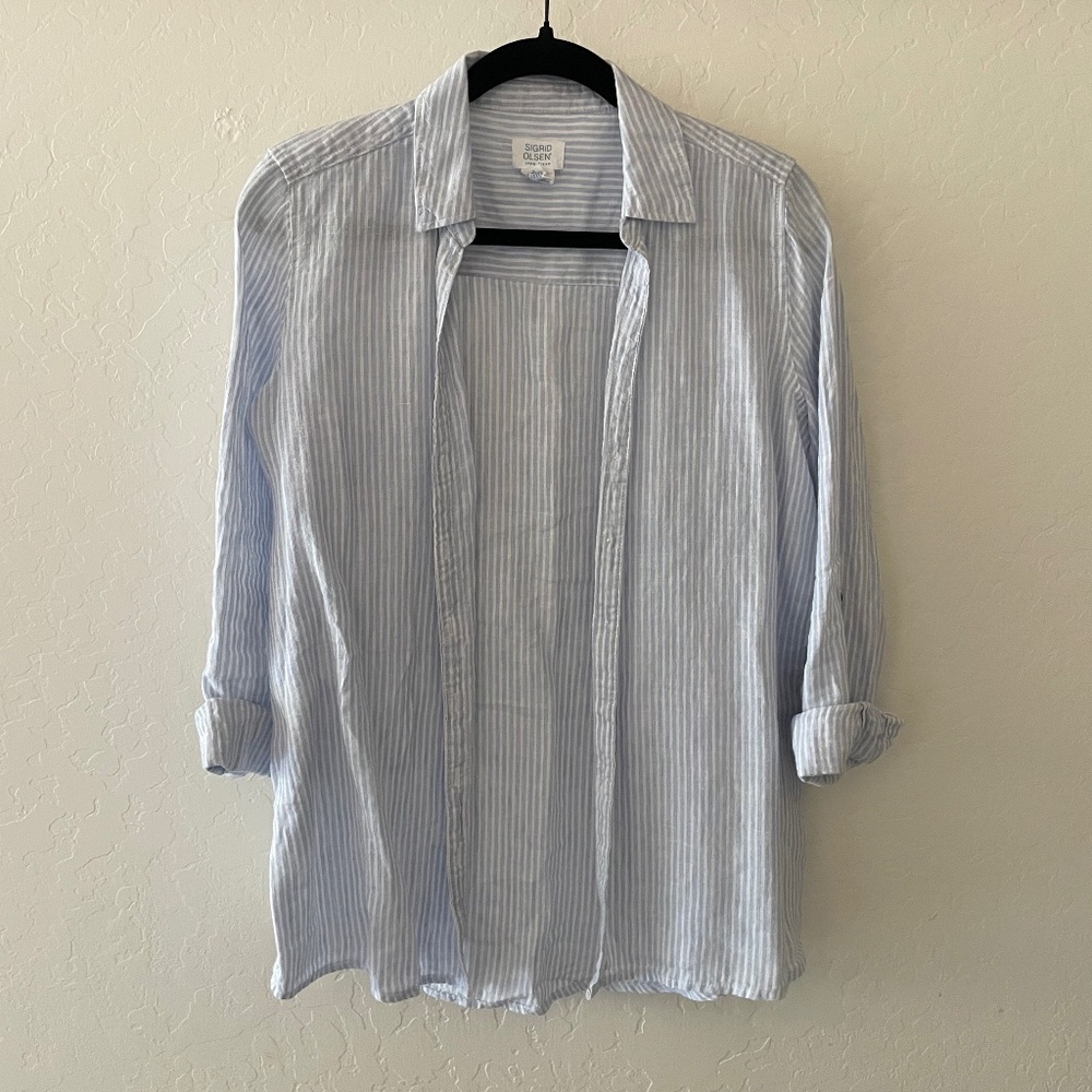 Sigrid Olsen Linen Button Down Shirt